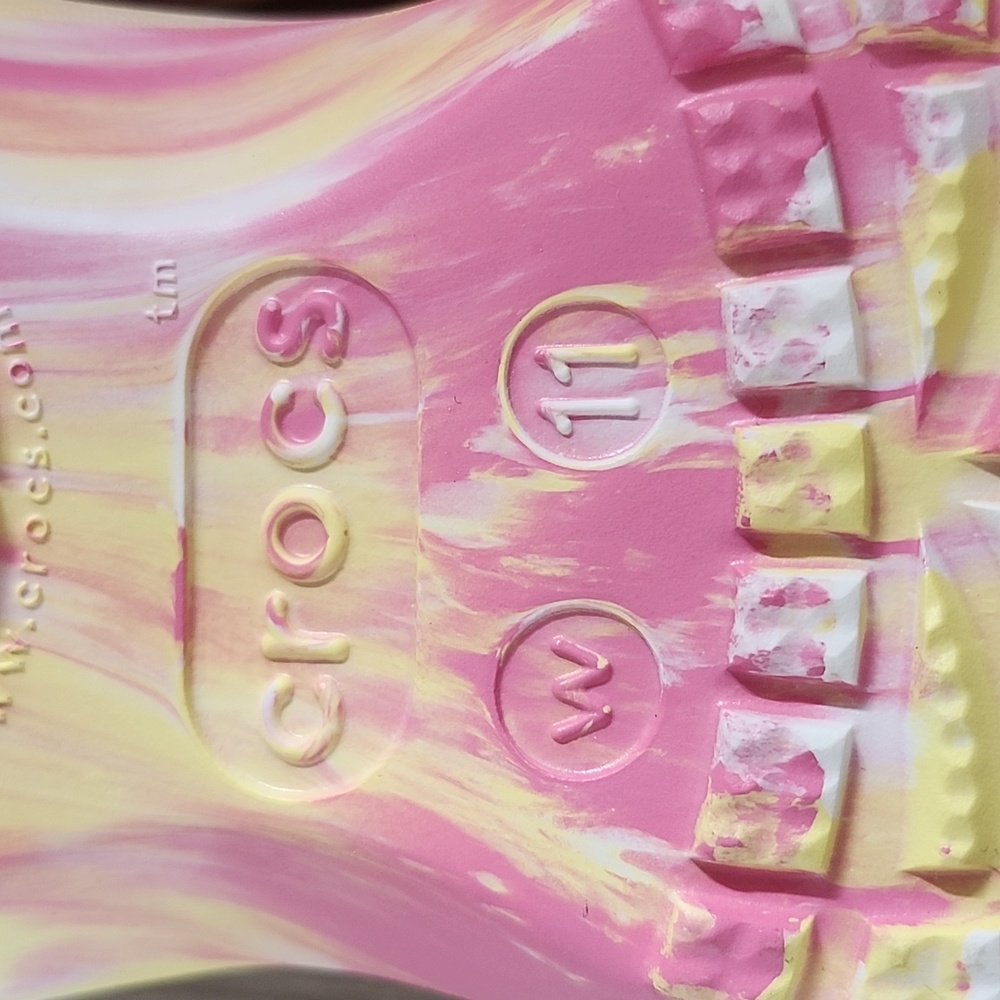 SALE💥NWT💖CROCS Platform Marbled Pink Lemonade Clog - Picture 5 of 8